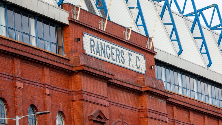 GLASGOW, SCOTLAND - APRIL 23: A general view of Ibrox Stadium, on April 23, 2025, in Glasgow, Scotland.  (Photo by Craig Williamson / SNS Group)