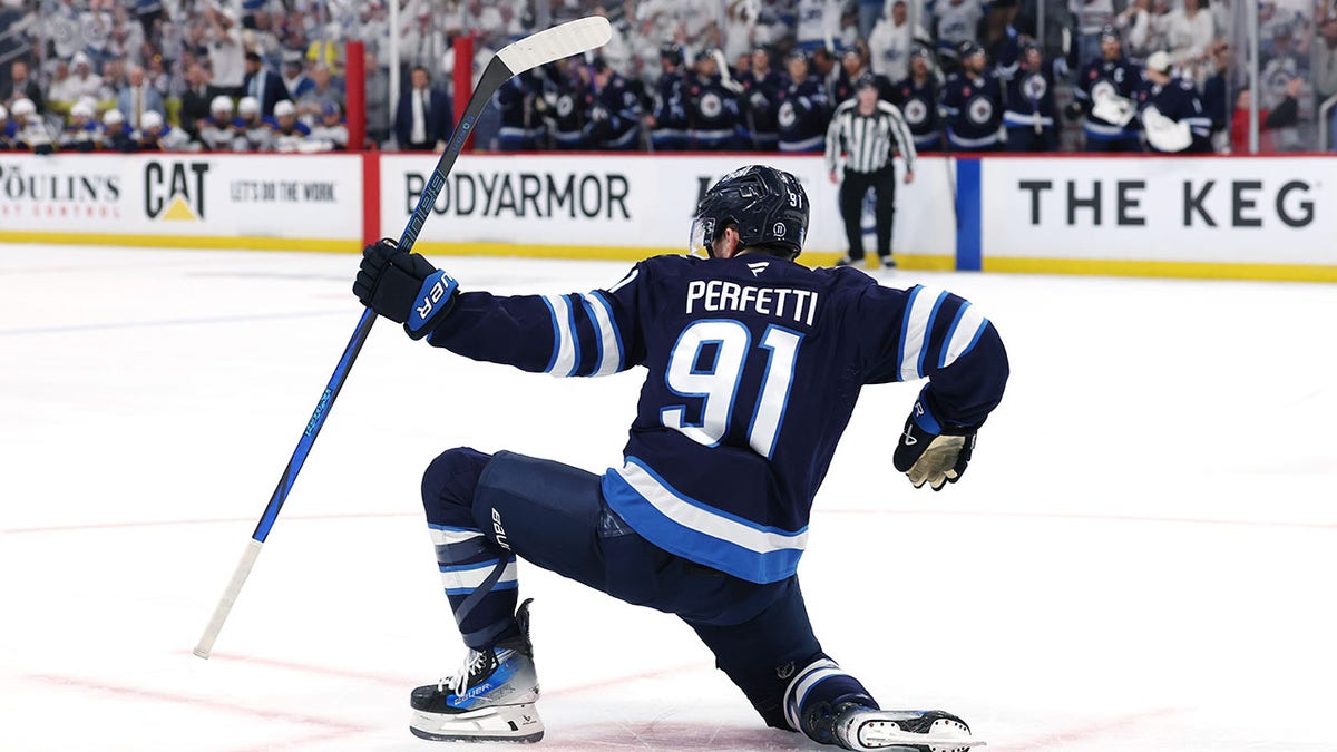 Cole Perfetti celebrates goal