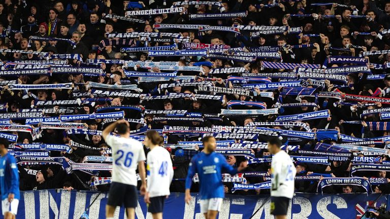 Rangers fans at Ibrox 
