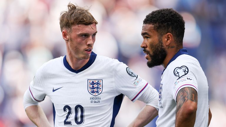 Cole Palmer and Reece James during England's win over Andorra