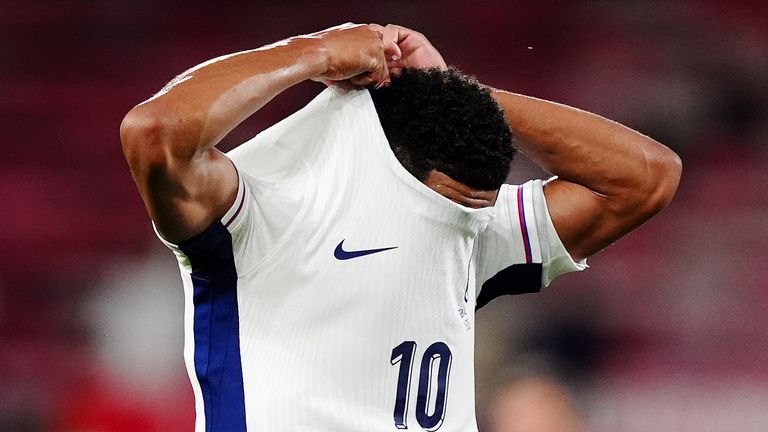 Jude Bellingham during England's defeat to Senegal