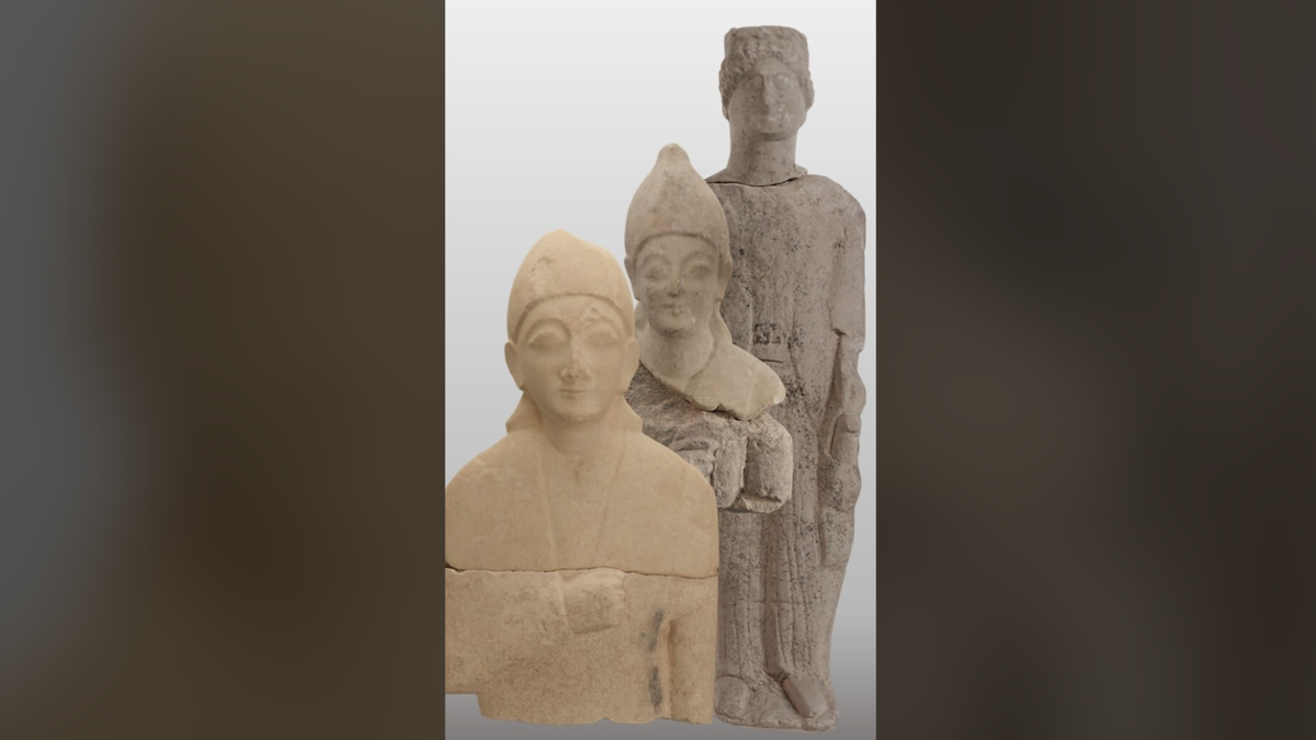 Heads of large statues