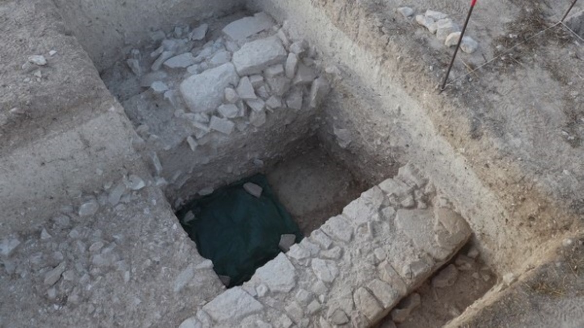 Close-up of excavation work at site