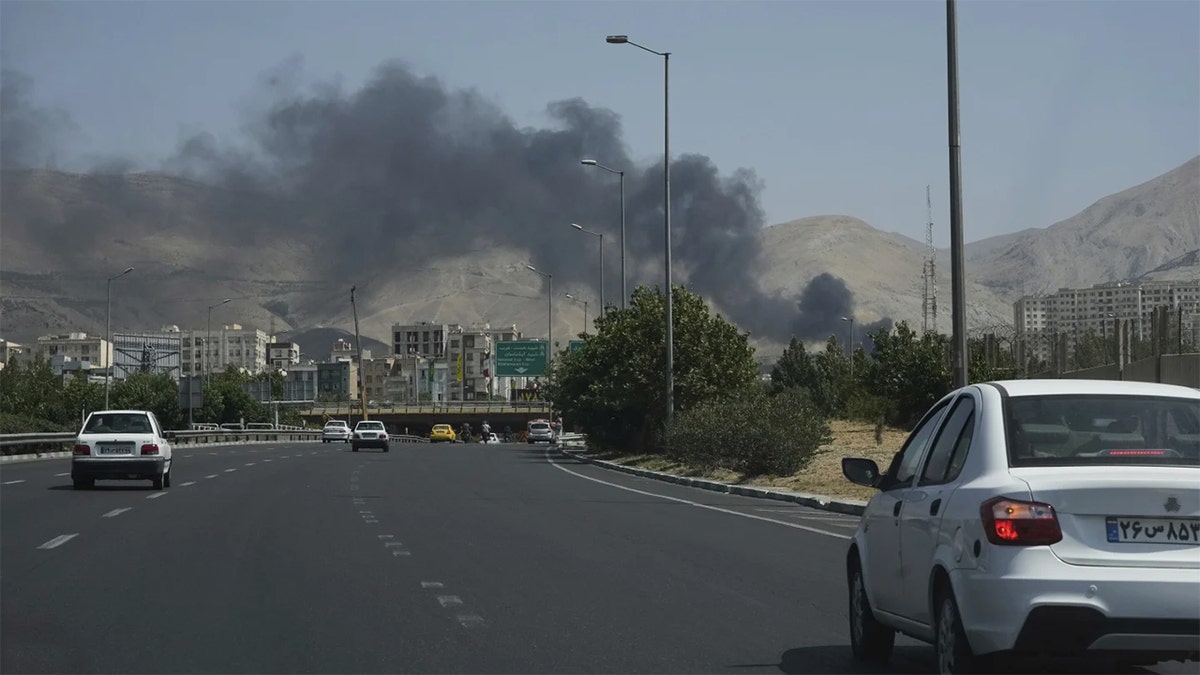 Smoke from a bomb in Iran
