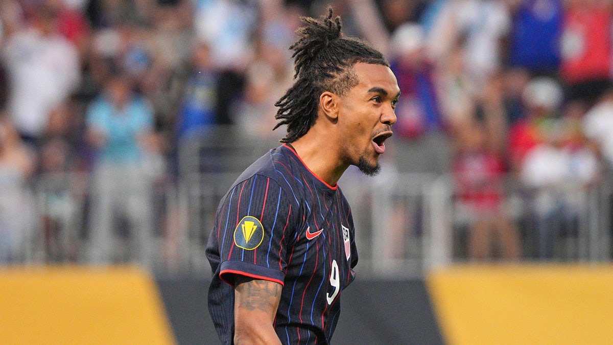 Damion Downs reacts after winning penalty shootout