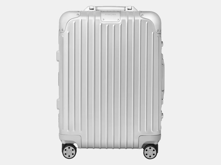 silver rolling suitcase