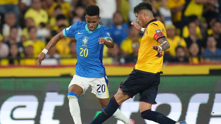 Estevao made his first Brazil start in Carlo Ancelotti's first game