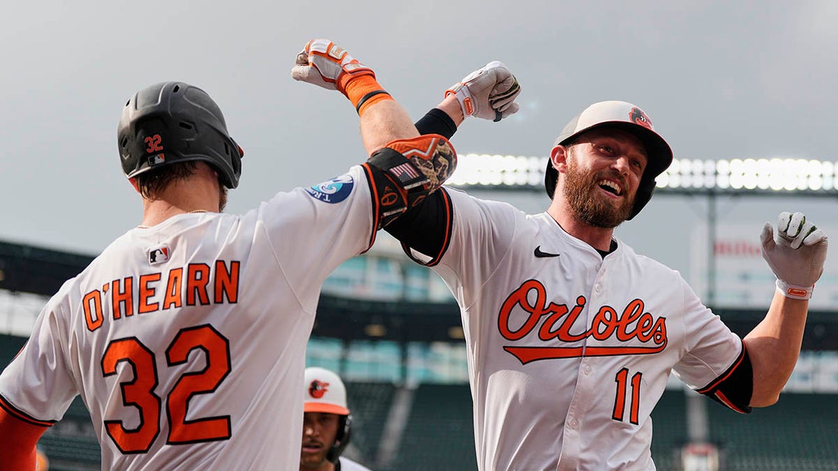 Jordan Westburg celebrates