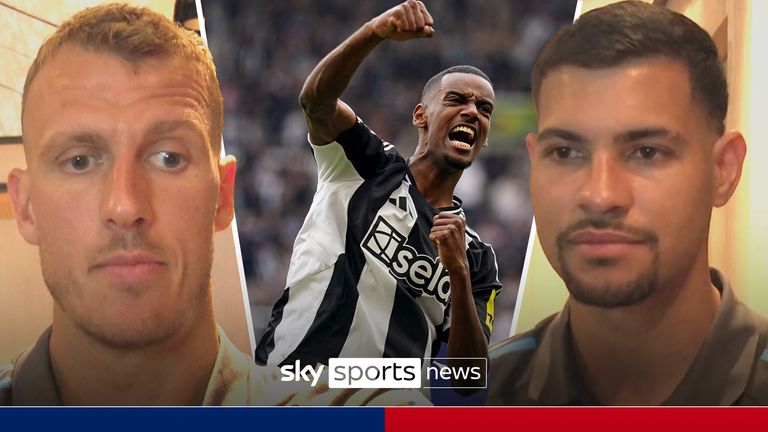 Dan Burn and Bruno Guimaraes on Alexander Isak