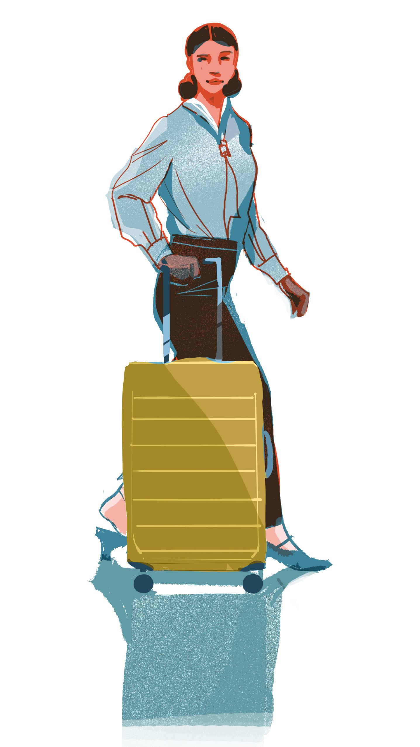 Image may contain Adult Person Baggage and Cleaning