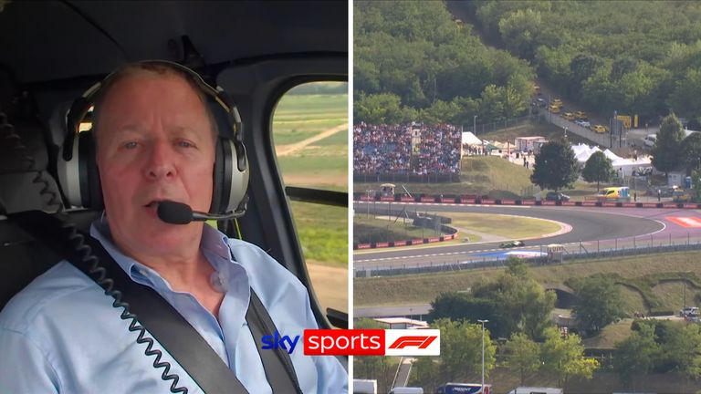 Martin Brundle provided an informative track guide as he took a helicopter around the Hungaroring.