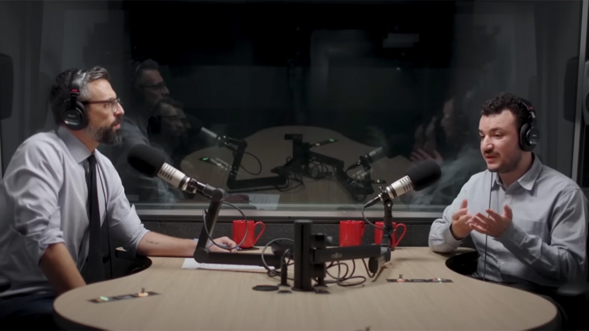 Ezra Klein speaking to anti-Israel protester Mahmoud Khalil