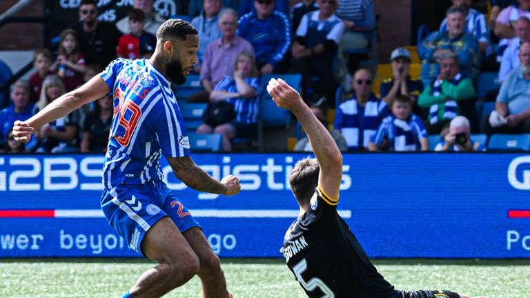 Kilmarnock's Djenairo Daniels scores to make it 1-0 vs Livingston