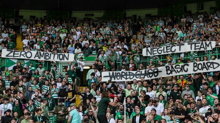 Celtic fans once again protested against the board