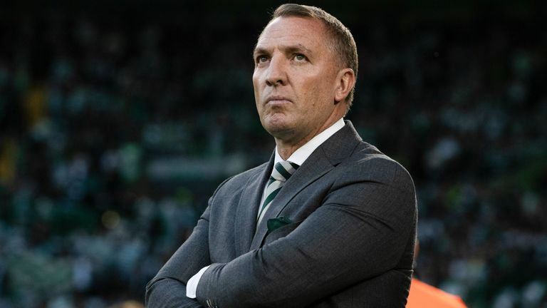 GLASGOW, SCOTLAND - AUGUST 20: Celtic manager Brendan Rodgers during a UEFA Champions League Play-Offs First Leg match between Celtic and Kairat Almaty at Cetic Park, on August 20, 2025, in Glasgow, Scotland. (Photo by Craig Williamson / SNS Group)