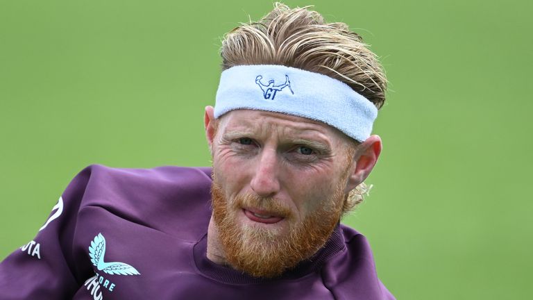 Ben Stokes wears a Graham Thorpe-inspired headband at The Kia Oval (Getty Images)