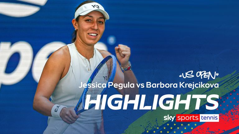 Jessica Pegula celebrates defeating  Barbora Krejcikova in the quarter-final of the US Open