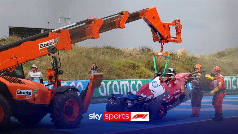 Watch back the 360-degree angle of Kimi Antonelli's crash into Ferrari's Charles Leclerc at the Dutch Grand Prix.