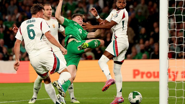 Evan Ferguson scored the Republic of Ireland's first in their 2-2 draw against Hungary