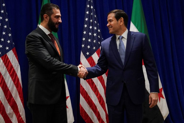 Ahmed al-Sharaa with Marco Rubio in New York