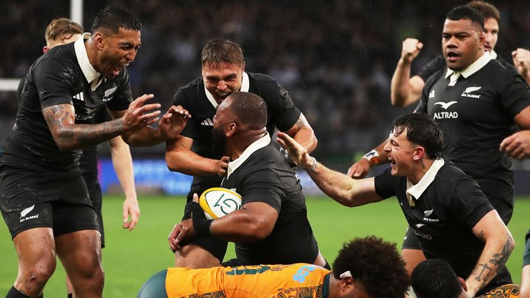 George Bower completed the scoring for the All Blacks in the final play in Perth with their fourth try