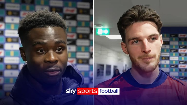 Bukayo Saka and Declan Rice gave their thoughts after England eased to a friendly win over rivals Wales.