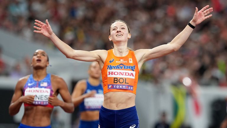 Femke Bol has announced she will move to running the 800m after becoming two-time world champion over 400m hurdles