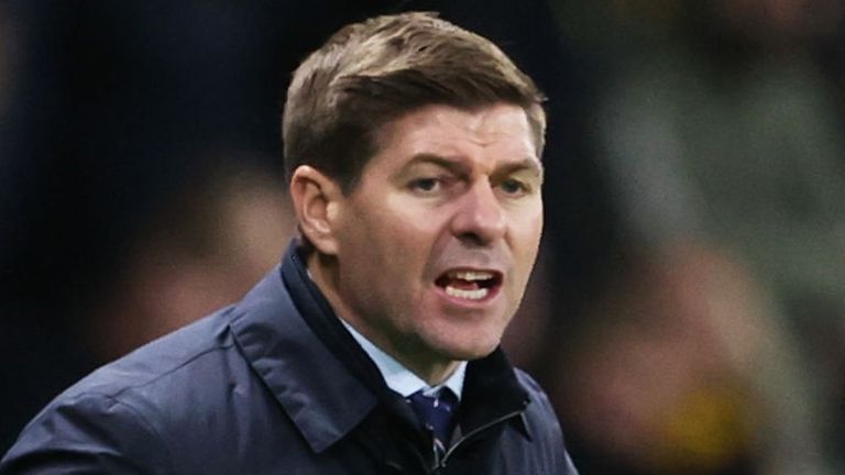 BRONDBYVESTER, DENMARK - NOVEMBER 04: Rangers Manager Steven Gerrard during a UEFA Europa League match between Brondby and Rangers at the Brondby Stadium on November 04, 2021, in Brondbyvester, Denmark. (Photo by Alan Harvey / SNS Group)