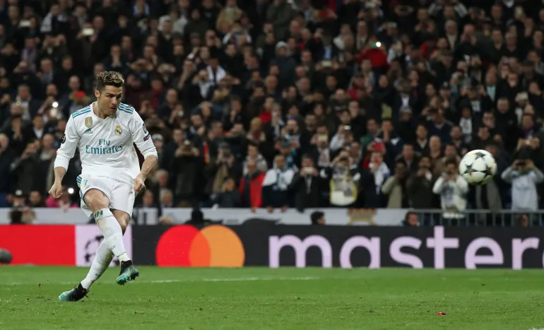 Cristiano Ronaldo in action.