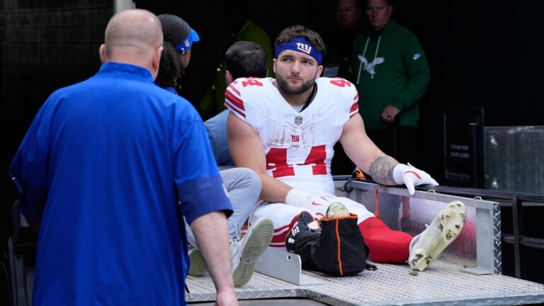 Cam Skattebo: New York Giants running back suffers serious ankle injury against Philadelphia Eagles | NFL News
