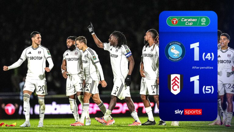 Fulham progress after nervy shoot-out win against Wycombe