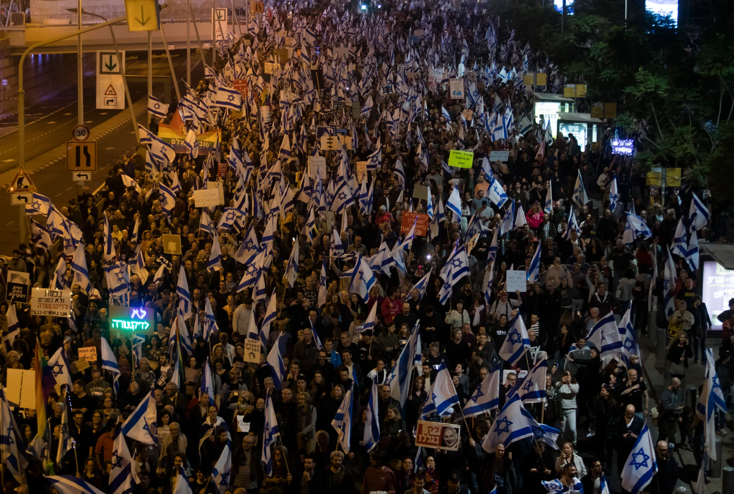 Demonstrations of over 100,000 people against the judicial overhaul in Tel Aviv in 2023