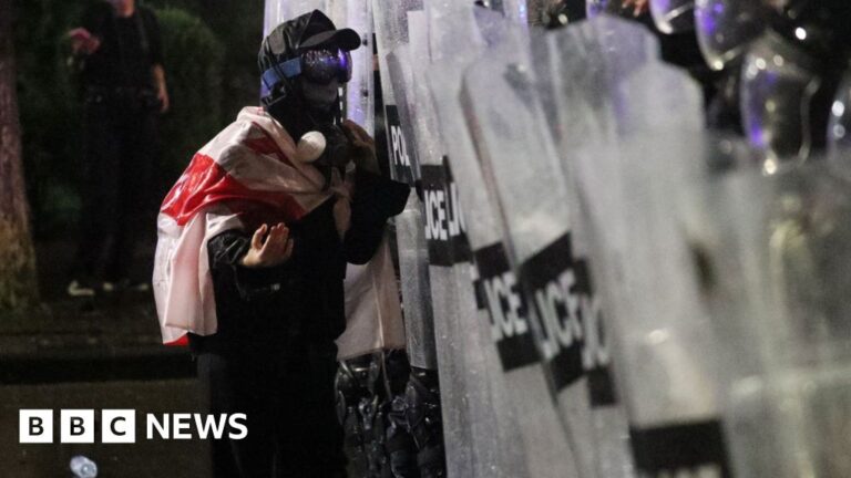 Anti-government protesters attempt to storm presidential palace