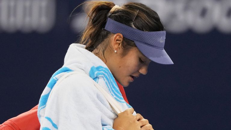 Emma Raducanu in action at the China Open