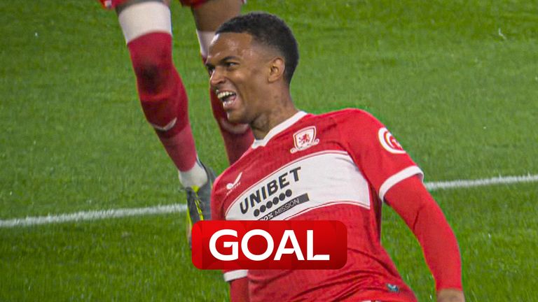 Middlesbrough's Morgan Whittaker scores his first goal for the club against Ipswich!