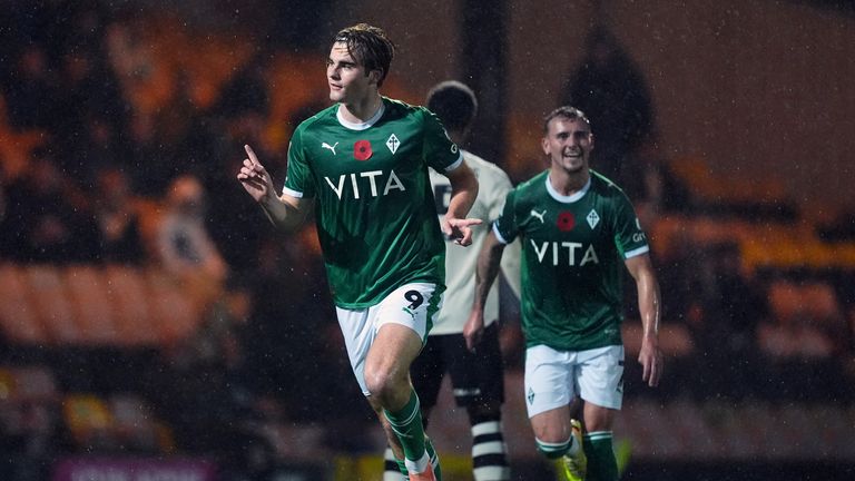 Nathan Lowe opened the scoring for Stockport against Port Vale