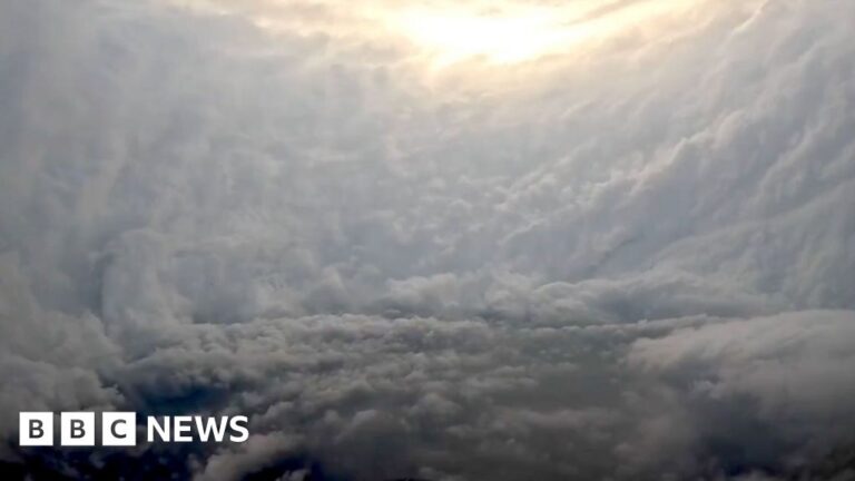 Storm chasers fly inside the eye of Hurricane Melissa