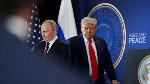 Getty Images Trump and Putin in Alaska