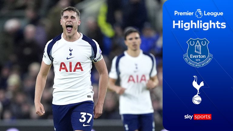 Highlights of the Premier League match between Everton and Tottenham Hotspur.