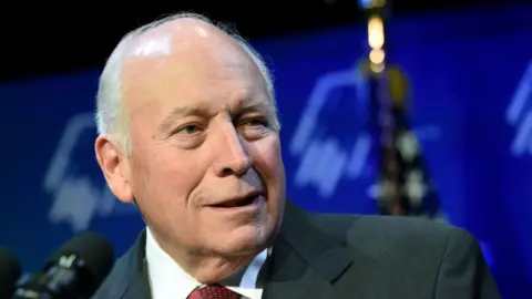 Getty Images Dick Cheney introduces US Vice President Mike Pence at the Republican Jewish Coalition's annual leadership meeting at The Venetian Las Vegas on 24 February 2017 in Las Vegas, Nevada.