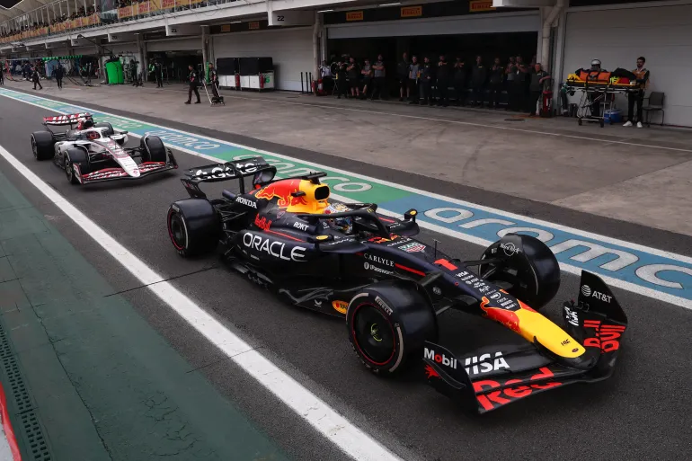 Max Verstappen in action.