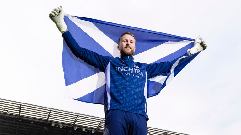 Falkirk goalkeeper Scott Bain has earned his first Scotland call-up since 2019