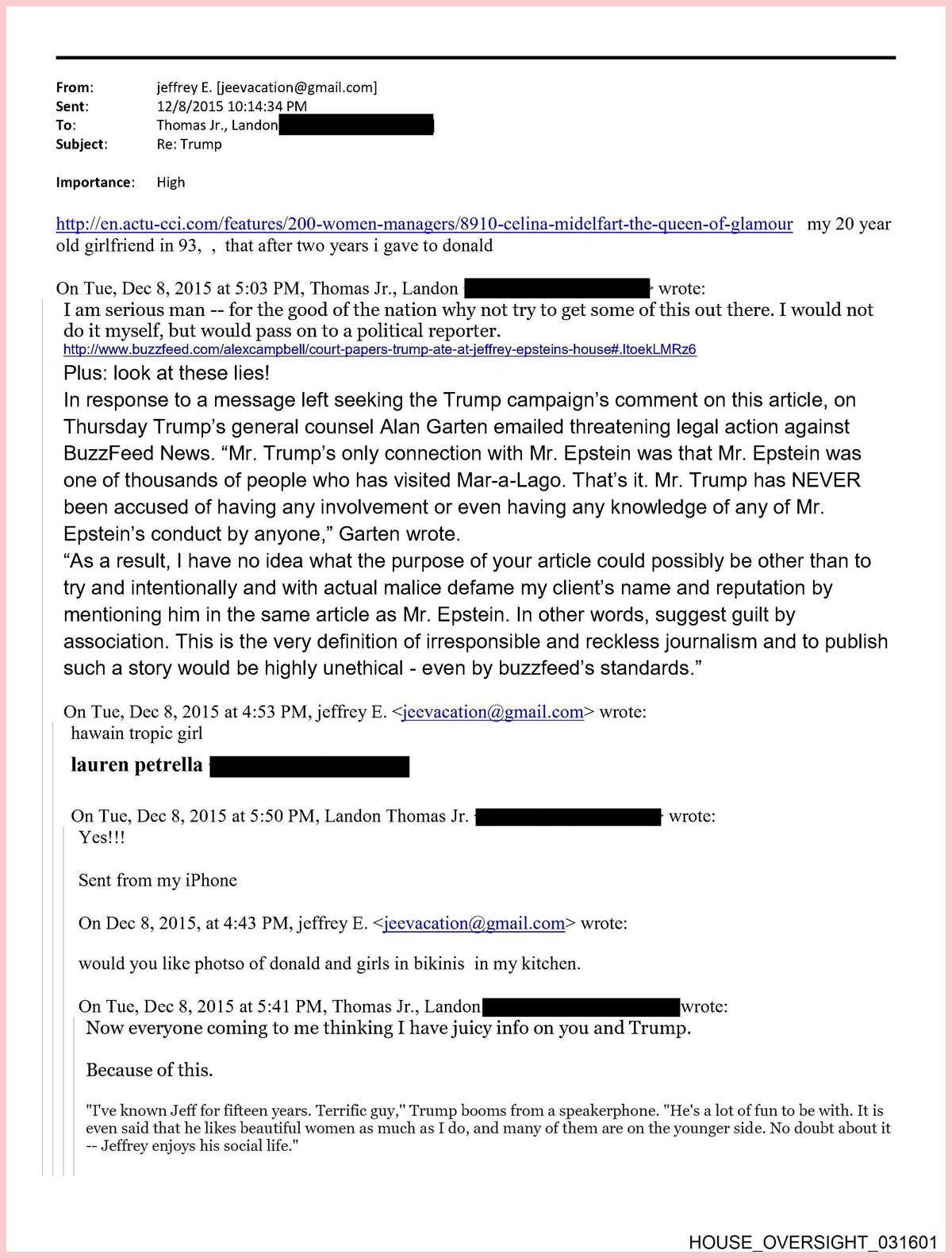 Trump Epstein emails 6 photos