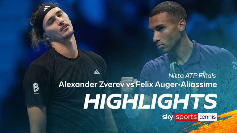 Highlights of Alexander Zverev against Felix Auger-Aliassime from the ATP Finals.