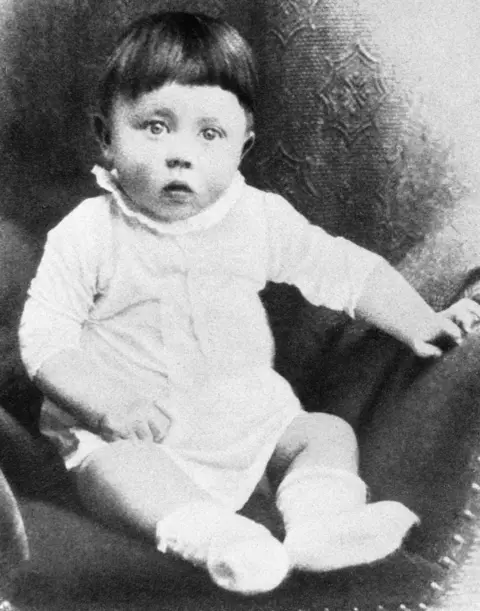 Getty Images Black and white photo of a baby.