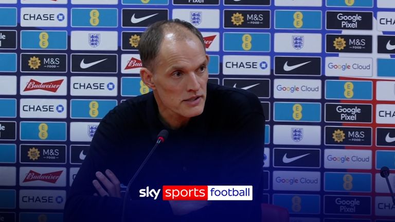 England manager Thomas Tuchel gives his reaction after they qualified for the World Cup with a perfect record of eight wins from eight.