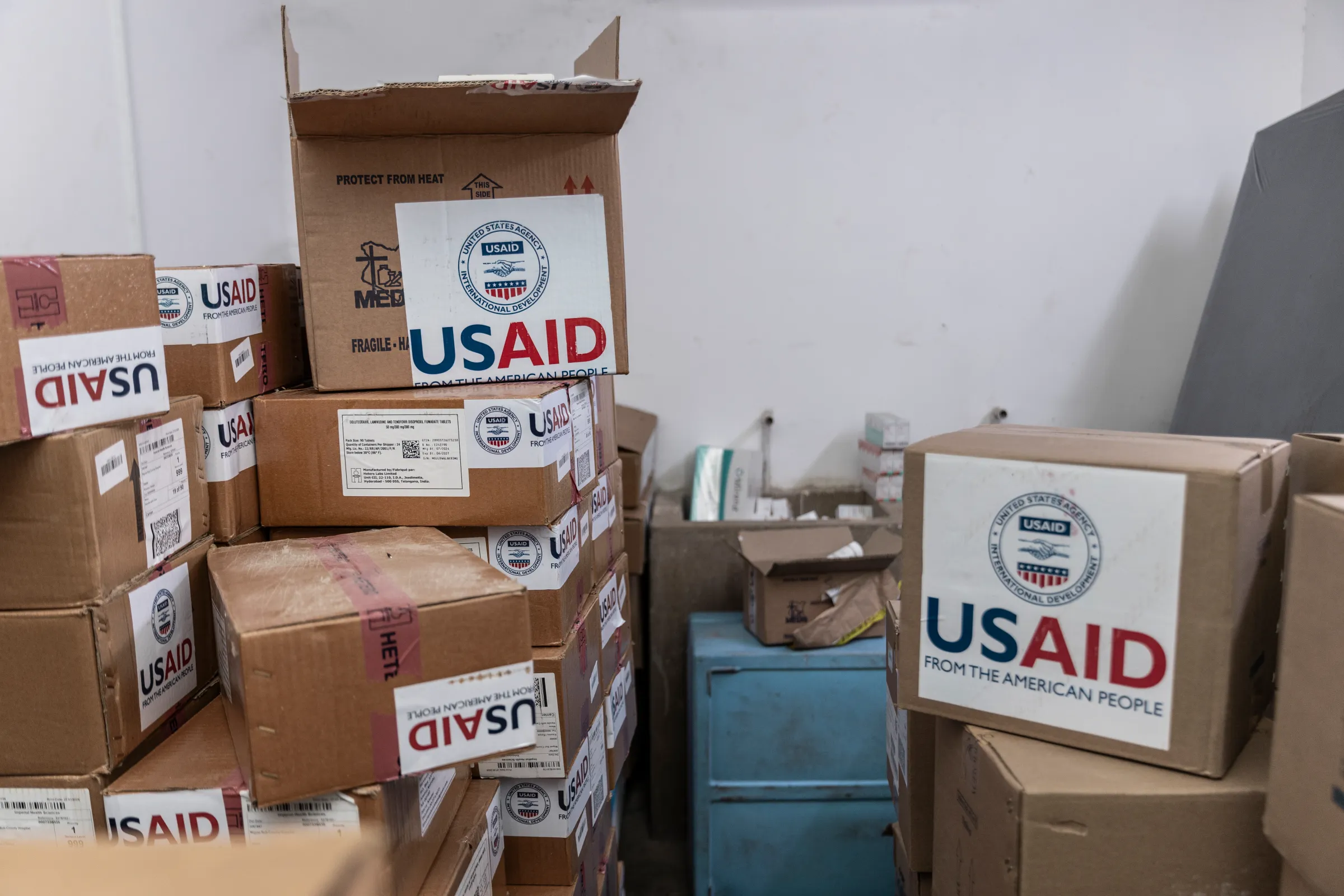 At a Kenyan clinic, the last shipment of medical supplies from USAID is running low.