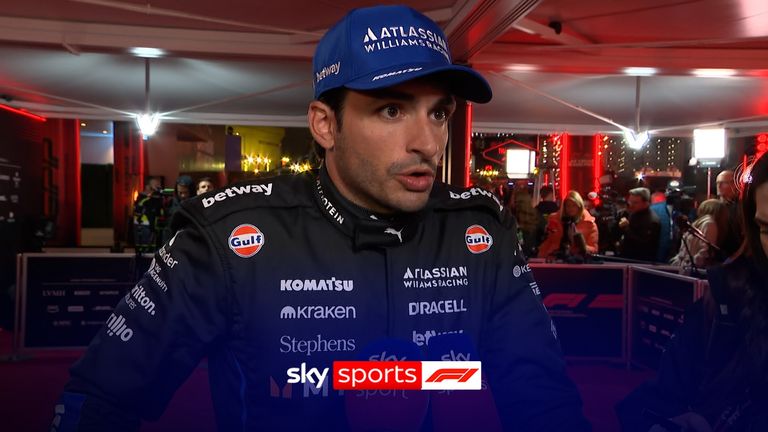 Williams' Carlos Sainz was thrilled after he qualified in third for the Las Vegas Grand Prix.