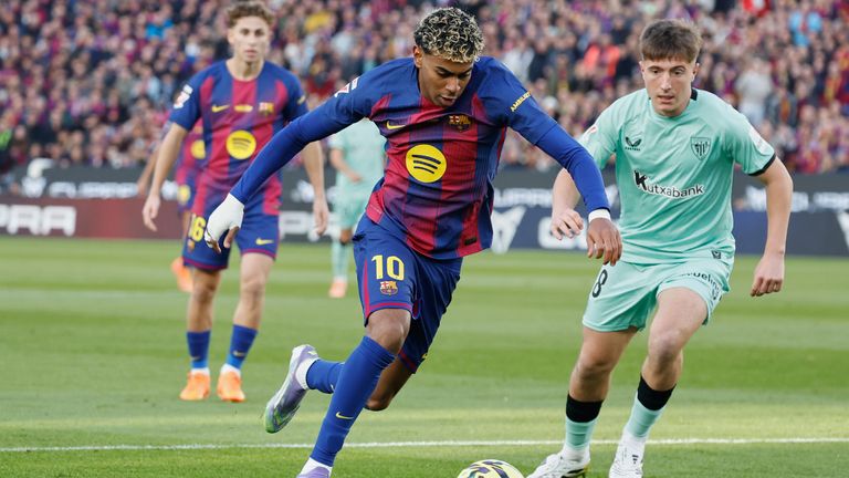 Barcelona's Lamine Yamal starred against Athletic Club, while Oihan Sancet was later sent off