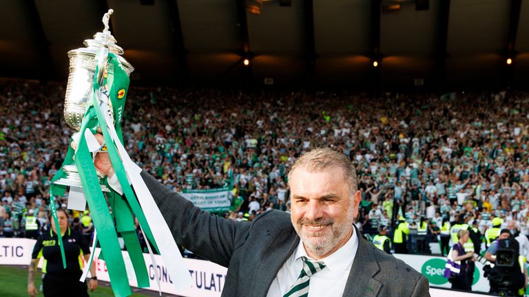 Ange Postecoglou won five trophies in two seasons with Celtic 